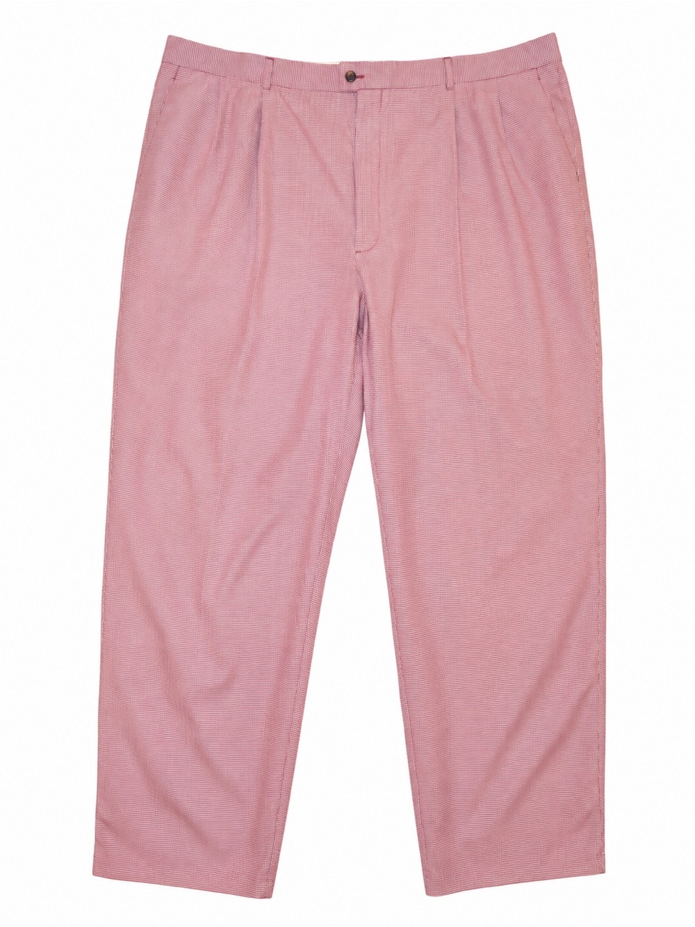 Paul Frederick 100% Cotton Pink Micro Check Pants Men’s Coastal Preppy Casual - Picture 2 of 8